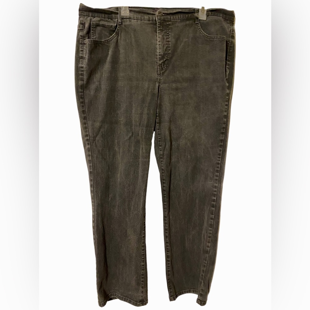 Gloria Vanderbilt  Charcoal Gray Straight Jeans Plus Size 20W Alana Stretch